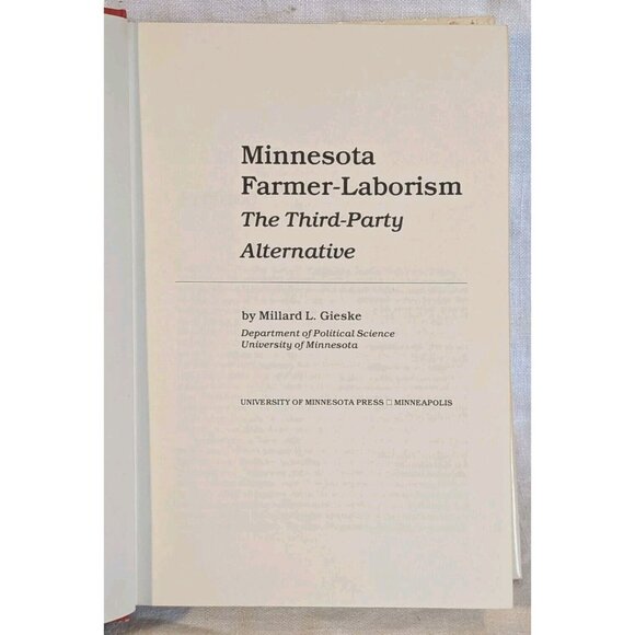 1979 Minnesota Farmer Laborism The 3rd Party Alternative Hardcover Gieske Vtg DJ - Picture 8 of 16